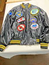 USS DWIGHT D EISENHOWER CVN-69 USN Navy Lined Service Jacket 1990 Patches XL picture