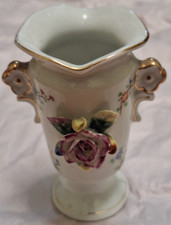 Vintage Meiko China Vase • Handpainted Rosebud Porcelain Japan 4