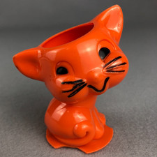 Vintage Halloween ROSBRO TICO TOYS Hard Plastic KITTY CAT Candy Container 1950s picture