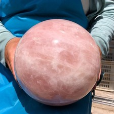 19.7LB Natural Pink Rose Quartz Sphere Crystal Ball Reiki Mineral Specimen Heals picture