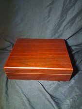 Large Wood Plain Cigar Box With Hinged Lid 10.5 In By 9 In picture