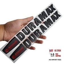 2X Allison Duramax Emblem Badge Matte Black/Red 3D Raised Strong Adhesive Fit picture