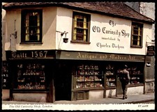 Vintage London Old Curiosity Shop Postcard by Valentine Printers Posted 1967 picture