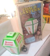 VTG Empire Coach Lantern Seasons Greetings 1580-1 Green/White UL Corded Electric picture
