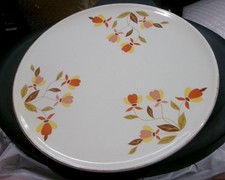Vintage Hall China Autumn Leaf Cake Plate 9.5