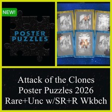 ATTACK CLONES POSTER PUZZLES RARE+U SET+SR+R WKBCNCH-TOPPS STAR WARS CARD TRADER picture