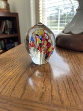 Vintage Art Glass Paperweight “Murano Style” 2 1/2