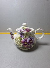 Vintage Sadler Windsor England Porcelain Purple Pansy Teapot , USED picture