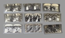 9 Antique Keystone Stereoview Cards Children Kids Animals Humorous Staged Scenes picture