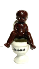 Antique Porcelain Baby Small Baby on Toilette  1940-50s Occupied Japan picture