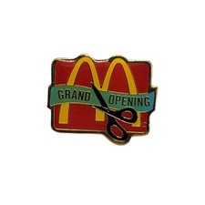 Vintage 80s McDonald's Golden Arches Grand Opening Lapel Pin picture