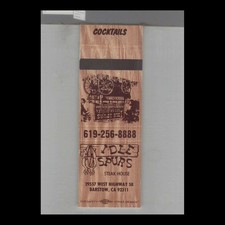 Matchbook Cover Idle Spurs Steak House Barstow, CA #2 picture