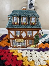 TUDOR BAKERY HOUSE~CERAMIC COOKIE JAR BY SHERWOOD BRANDS INC. 1999 HANDPAINTED picture