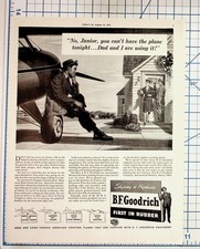 1942 B.F. Goodrich WWII Aviation Ad Collier's Mitchell Bomber B-17 Flying picture