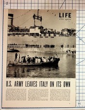1947 LIFE Magazine WWII Post-War Italy US Army Leghorn Rome Exodus Spread picture