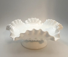 Vintage FENTON milk glass HOBNAIL pedestal BOWL-BEAUTIFUL picture