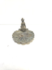 Vintage Shell Silver Plated Ring Holder W/ Victoria Era Woman Statue picture