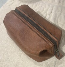 Vintage Mid-Century Leather Dopp Kit – Pristine Gold/Yellow Lining (1950s–1970s) picture