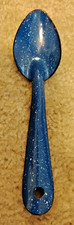 Vintage Blue & White Speckled Enamelware Spoon 7