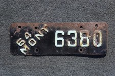 1964 Montana MOTORCYCLE License Plate picture