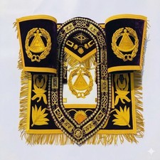 Masonic Regalia Grand Master Apron With Collar & Cuff Purple picture