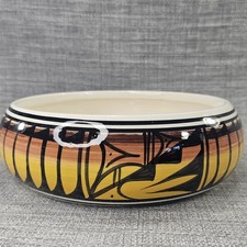 Vtg. Navajo Pottery Ceramic Bowl Planter Signed Hand-painted Native American Art picture
