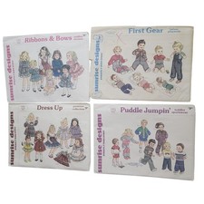 Vintage Sunrise Designs Sewing Patterns Lot of 4 Strictly Kids Stuff 1980s Uncut picture
