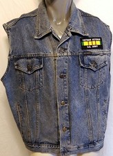 Vintage Harley Davidson Denim Vietnam Veteran's Vest Size Large US Army Military picture