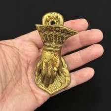 VTG Antique Brass Victorian Lady Hand Paper Clip Holder Office Desk 4