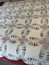Vintage Arch Quilts Wedding Ring Pastels 60x78 Great For Upcycle Display Cutter picture