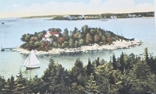 1950s Postcard-Vintage View Pumkin Knob & Long Island,from Peaks Island,Maine picture