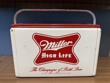Vintage Miller High Life Cronstroms Beer Ice Chest Metal Aluminum Cooler picture