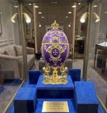 Faberge Egg Replica Austrian Crystal diamond Pure Gold decor Handmade Fabergé picture