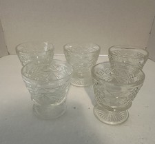 VTG Hazel Atlas Wexford Clear Glass Sherbet Cups Set Of 5 picture