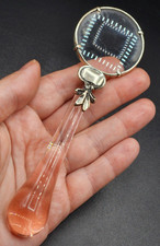Vintage Tear Drop Shaped Pink Material Handle Magnifying Glass picture