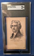 1880s Hd2a US Presidents #492 Thomas Jefferson SGC 2 Blank Back picture