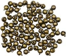 100 PCS Small Jingle Bell 1/2 Inches Vintage Bronze Mini 10Mm picture