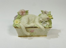 Rare HTF LENOX Nap Time Kitty Sculpture Sleeping Cat 4.75