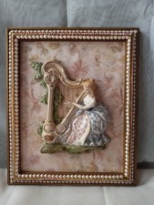 Original 3D Picture W Elegant Woman Playing The Harp.    9.5
