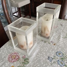 Beautiful 2005 / 2006 Anheuser-Busch Employee Holiday Gift Glass Candle Holders picture