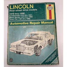 Haynes Lincoln Repair Manual 1970-1996 Continental Town Car Mark Series 2117 picture
