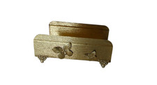 Vintage Mid Century Modern Napkin Tray Holder MCM Regency Gold Ornate Butterfly picture