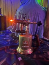Upcycled Turner Brass Torch Electric Light With Flicker Bulb picture