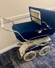 Classic Perego Baby Carriage Stroller Navy Blue Retro Pram picture