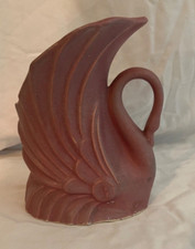 Vintage Niloak Pink Swan Clay Planter Vase Pottery 1940's GUC picture