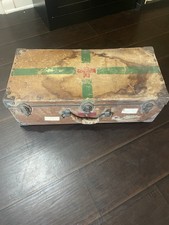 Vtg WW2 U.S. Military Red Cross Medical Trunk - Army Medic MCM Supply Suitcase picture
