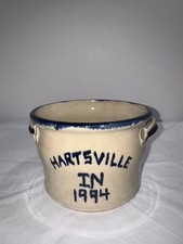 VTG 1994 Salt Glazed Stoneware Crock Hartsville Indiana Handles Kitchen USA picture