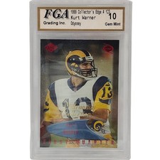 1999 Collector's Edge Odyssey Kurt Warner 123 St Louis Rams FGA 10 Gem Mint HOF picture