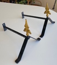 Vintage Pair Cast Iron Metal BOOKENDS : Heavy Duty : Screw in Wall Mount picture