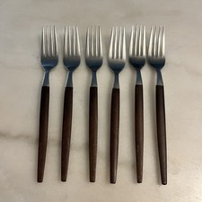6 Vtg Ekco Eterna CANOE MUFFIN Stainless 7.5